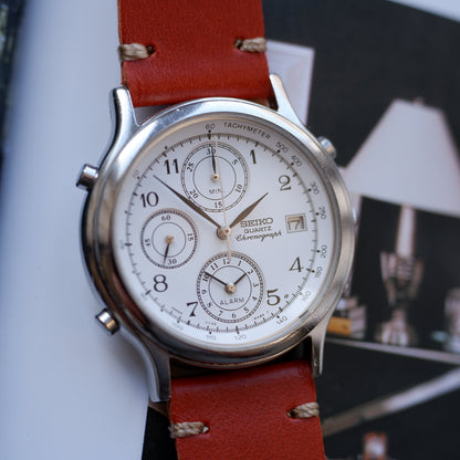 Vintage Seiko Chronograph Ref. 7T32.6A5B Alarm Quartz from the 90s
