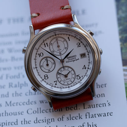 Vintage Seiko Chronograph Ref. 7T32.6A5B Alarm Quartz from the 90s