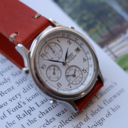 Vintage Seiko Chronograph Ref. 7T32.6A5B Alarm Quartz from the 90s