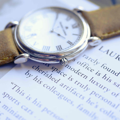 Vintage Maurice Lacroix Roman Dial Date Dress Watch 90s Quartz