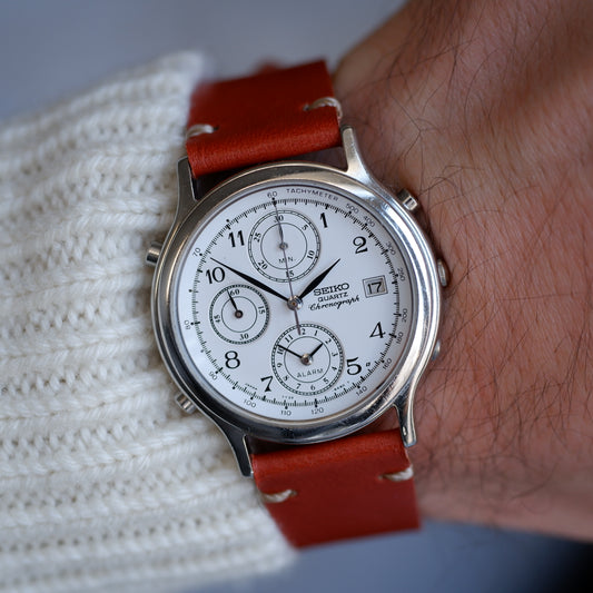 Vintage Seiko Chronograph Ref. 7T32.6A5B Alarm Quartz from the 90s