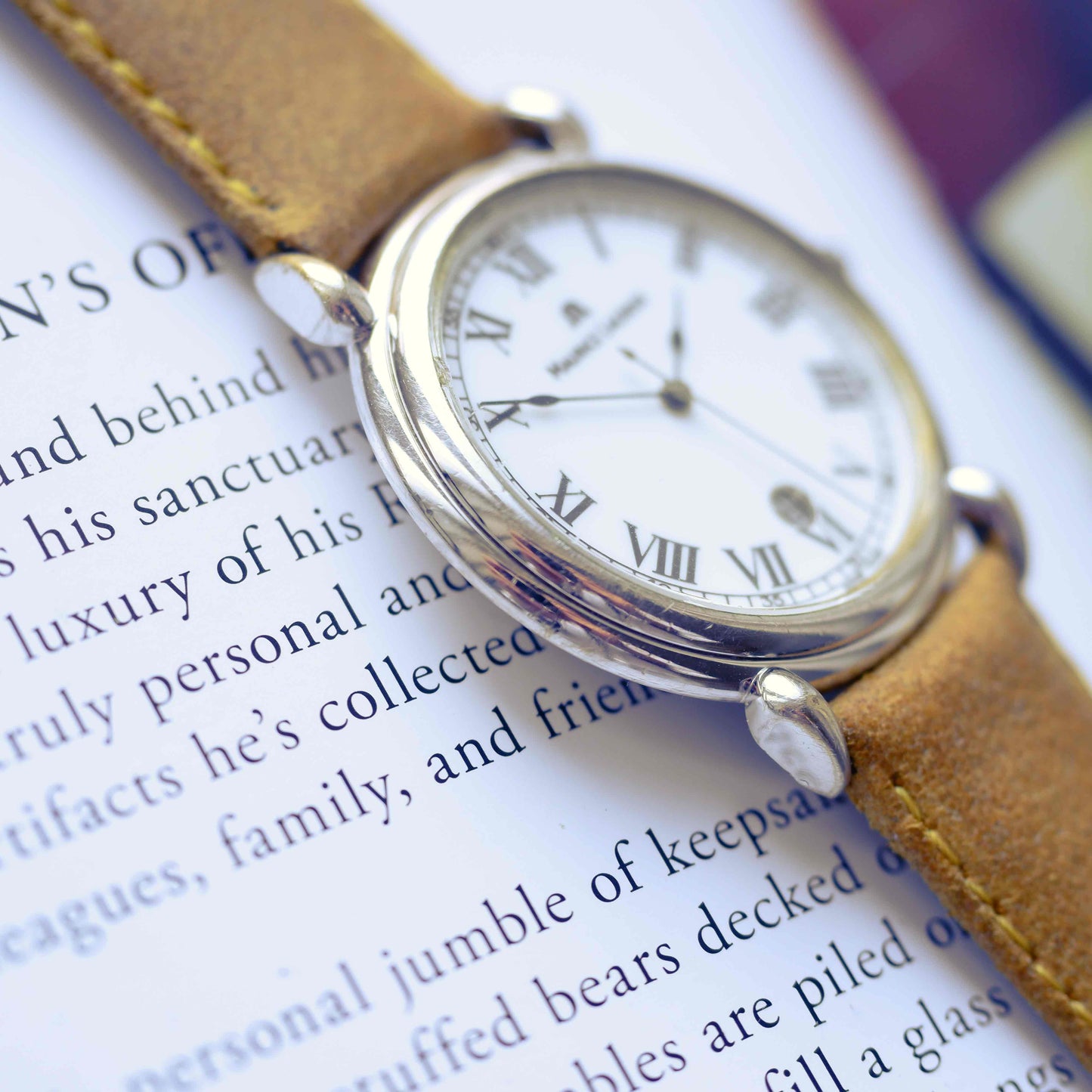 Vintage Maurice Lacroix Roman Dial Date Dress Watch 90s Quartz