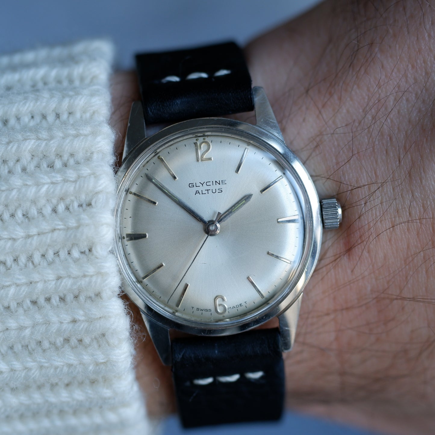 Vintage Glycine Altus Mechanical White Dial