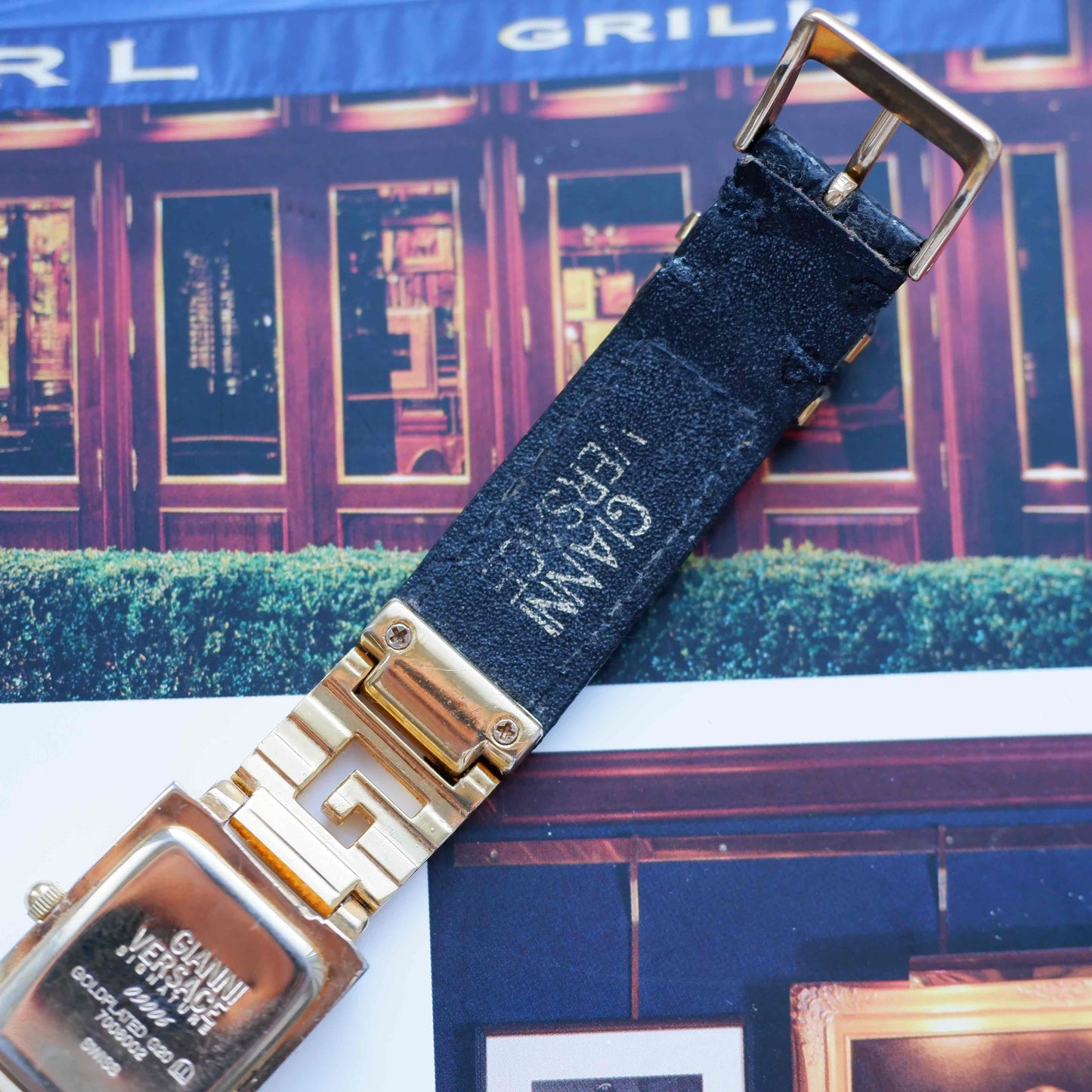 Vintage Gianni Versace Medusa Tank Watch 90s Gold Roman Dial Quartz