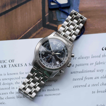 Vintage Maurice Lacroix Chronograph Black Dial Quartz 90s - NOS