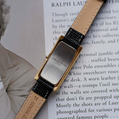 Vintage Claude Bernard Tank Watch Roman Dial 80s Gold Curved Case