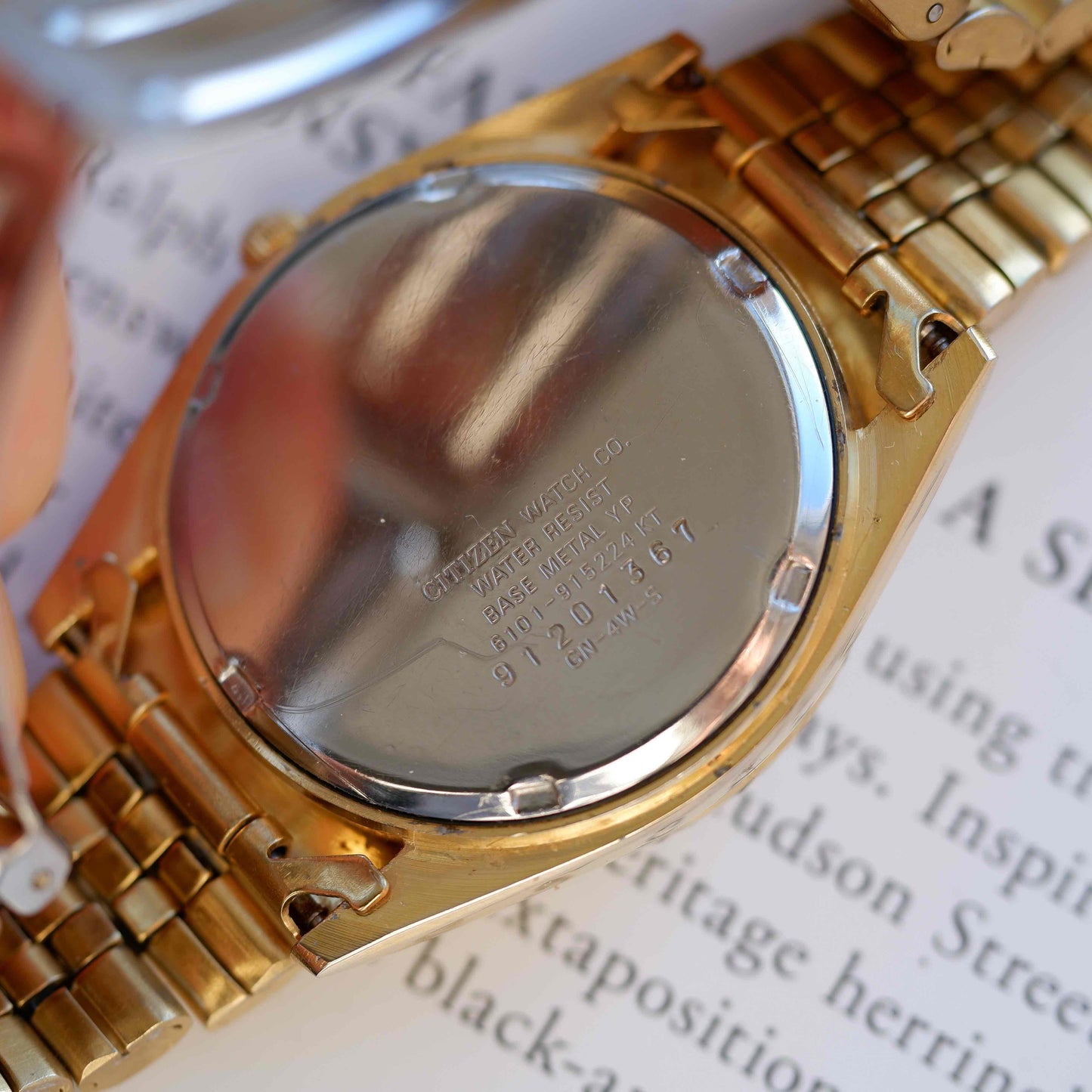 Vintage Citizen Day Date 80s Gold Roman Dial Jubilee Bracelet Quartz