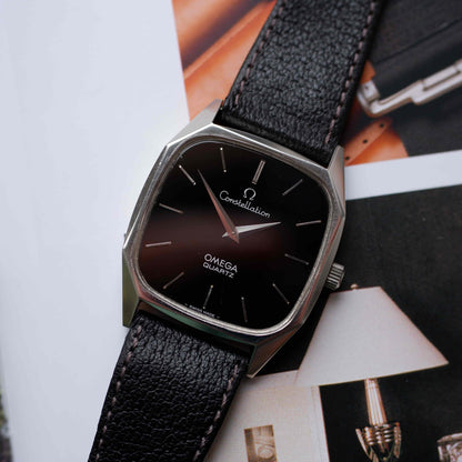 Vintage Omega Constellation Black Stella Dial 80s Quartz – MINT