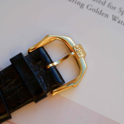 Vintage Raymond Weil Tank Dress Watch Golden Black Dial NOS