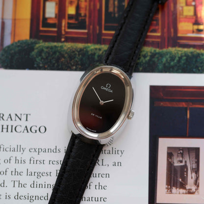 Vintage Omega De Ville Onix Dial Mid Size 70s Mechanical - NOS