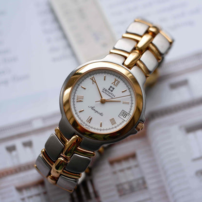 Vintage Zenith Acropolis 90s Two-Tone White Roman Dial Automatic - NOS