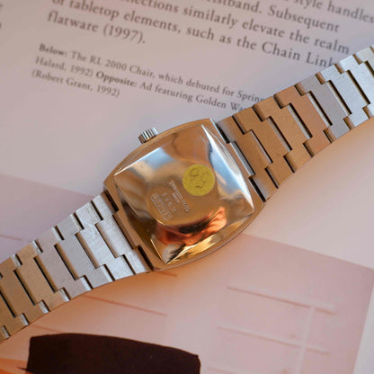 Vintage Hasler Blue Dial Watch 70s TV Case Automatic Swiss Made Mint