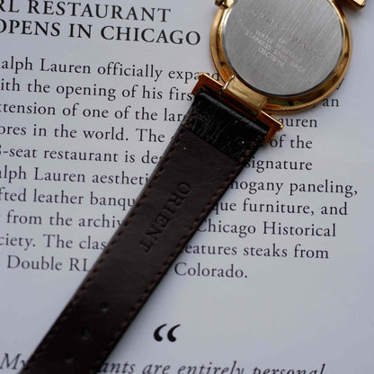 Vintage Orient Watch White Dial with Central Lugs Quartz 80s - MINT