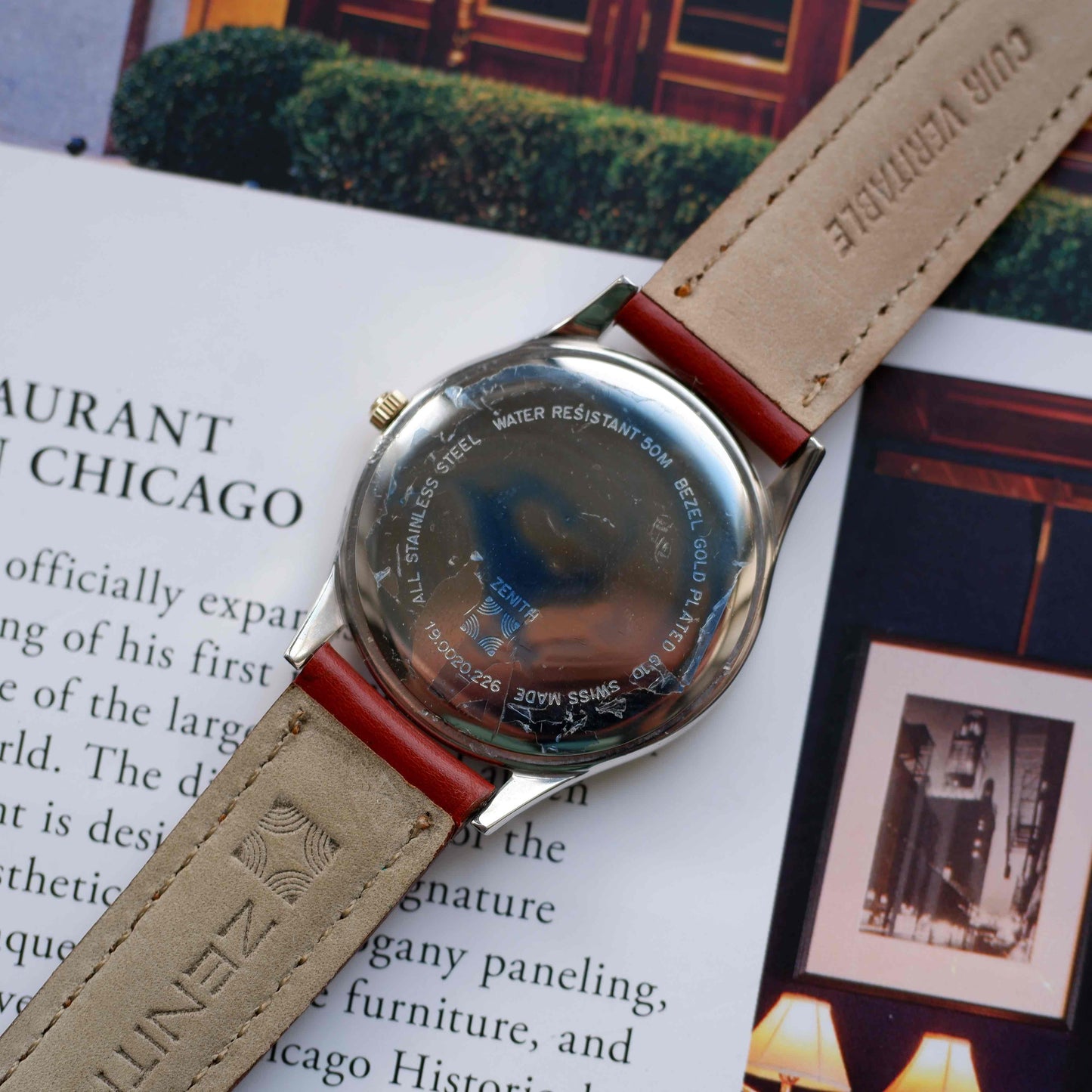 Vintage Zenith Espada Golden Sunnburst Dial Two-Tone Quartz 90s - NOS