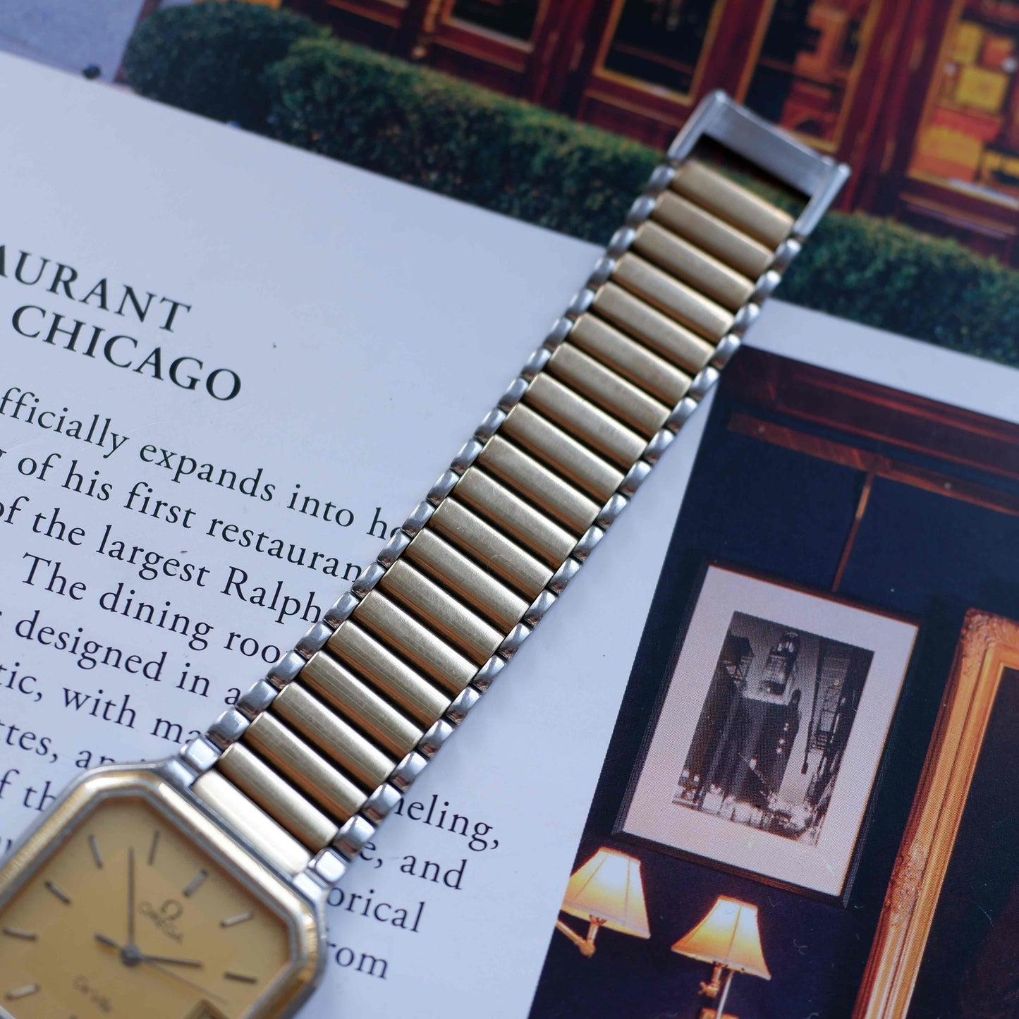 Vintage Omega De Ville Two-Tone Light Gold Dial Quartz 80s