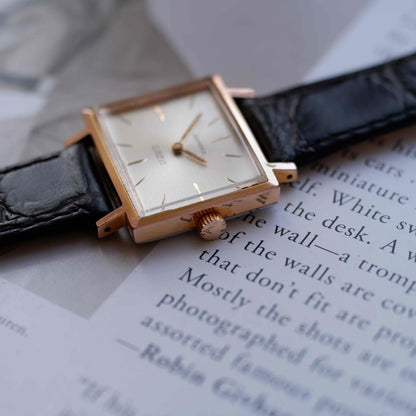 Vintage Sandoz Dress Watch Mechanical Golden White Sunburst Dial - MINT