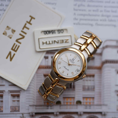 Vintage Zenith Acropolis 90s Two-Tone White Roman Dial Automatic - NOS