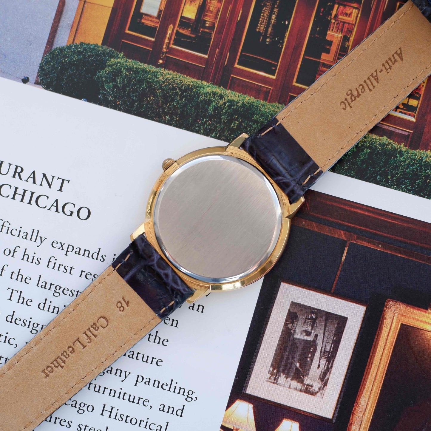 Vintage Alfex Moon Phase Dress Watch 90s Gold Quartz