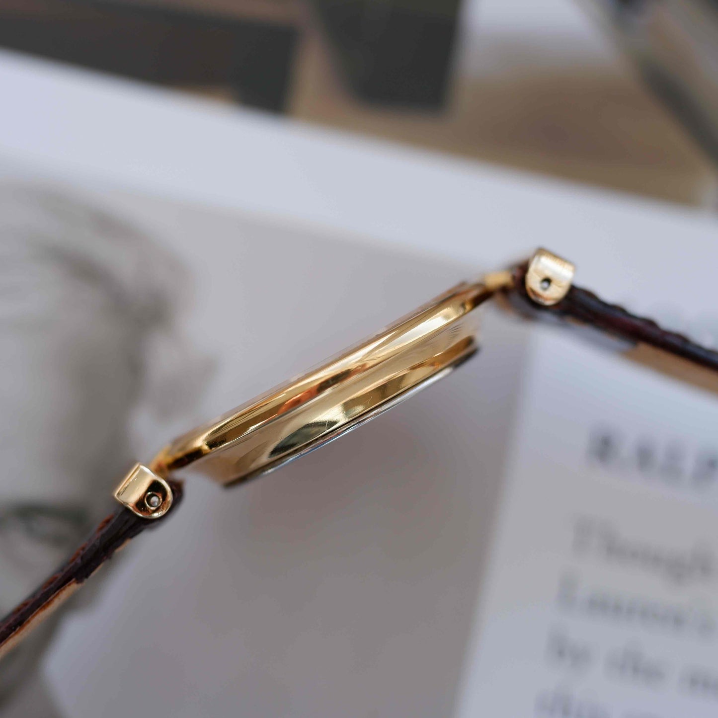 Vintage Seiko Dress Watch 80s Gold Champagne Roman Dial Mint