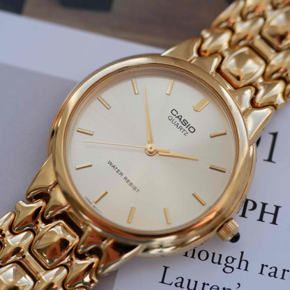 Vintage Casio Champagne Dial Gold Quartz from the 90s