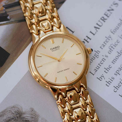 Vintage Casio Champagne Dial Gold Quartz from the 90s