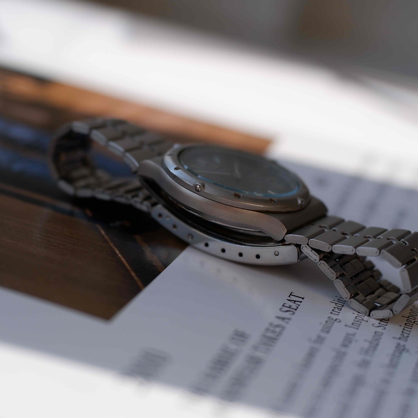 Vintage Seiko SQ Day-Date Gray Dial Integrated Bracelet 80s