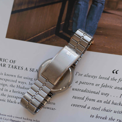 Vintage Seiko SQ Day-Date Gray Dial Integrated Bracelet 80s