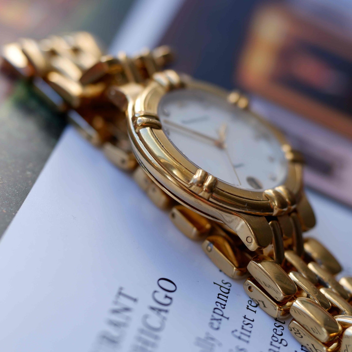 Vintage Maurice Lacroix Mother of Pearl Dial 80s Gold with Diamonds