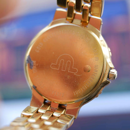 Vintage Maurice Lacroix Mother of Pearl Dial 80s Gold with Diamonds