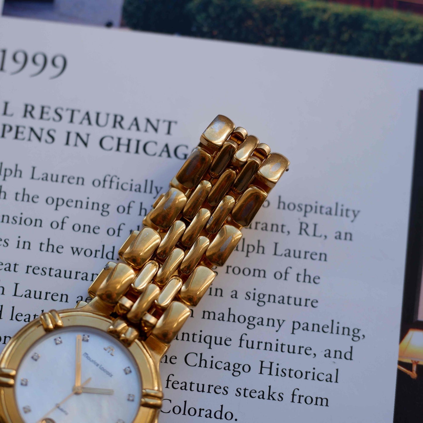 Vintage Maurice Lacroix Mother of Pearl Dial 80s Gold with Diamonds