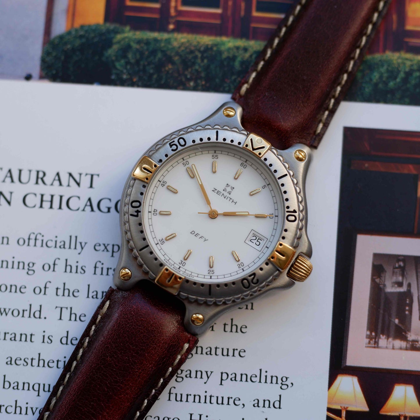 Vintage Zenith Defy Golden White Dial Two-Tone Quartz from the 90s - NOS
