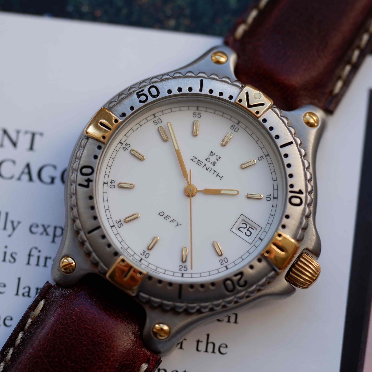 Vintage Zenith Defy Golden White Dial Two-Tone Quartz from the 90s - NOS