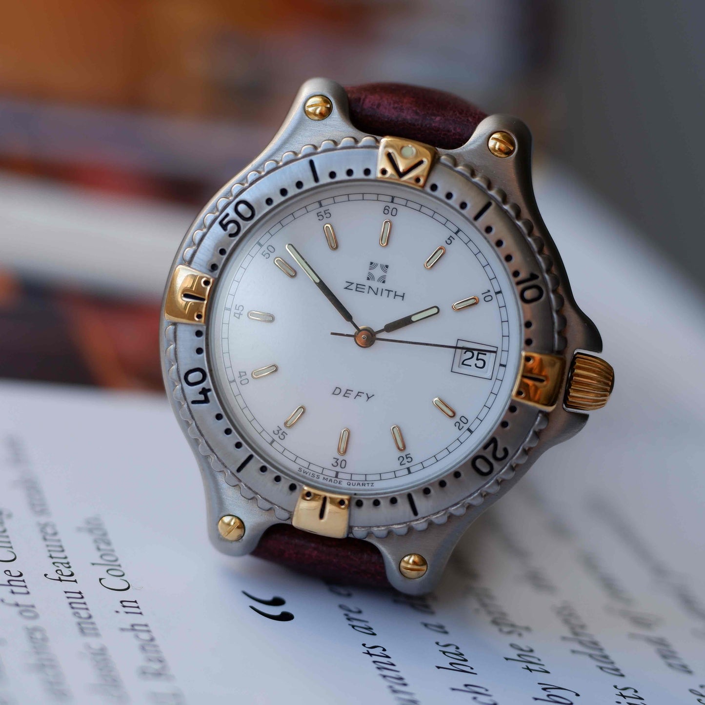Vintage Zenith Defy Golden White Dial Two-Tone Quartz from the 90s - NOS