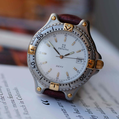 Vintage Zenith Defy Golden White Dial Two-Tone Quartz from the 90s - NOS