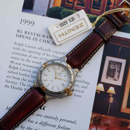 Vintage Zenith Defy Golden White Dial Two-Tone Quartz from the 90s - NOS