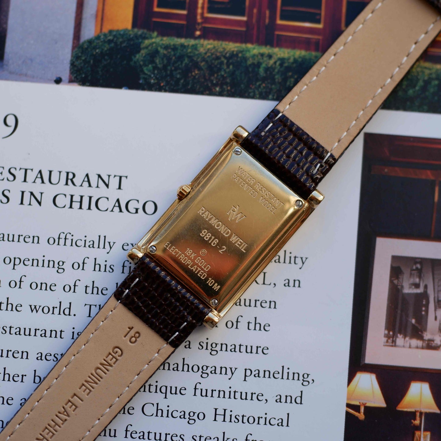Vintage Raymond Weil Tank Dress Watch Golden White Roman Dial