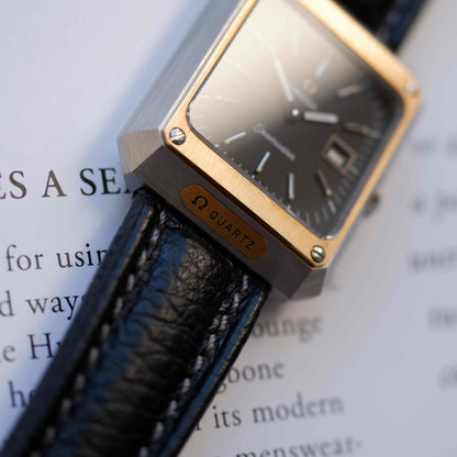 Vintage Omega Seamaster Mariner II 14k Gold Bezel Black Dial 70s Quartz – MINT