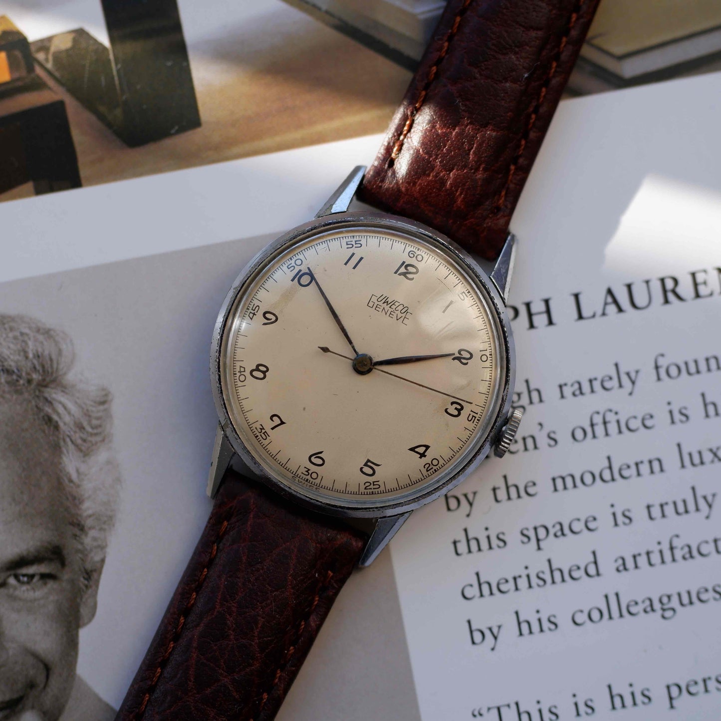 Uweco Geneve Watch By Universal Geneve 40s Mechanical Ivory Dial