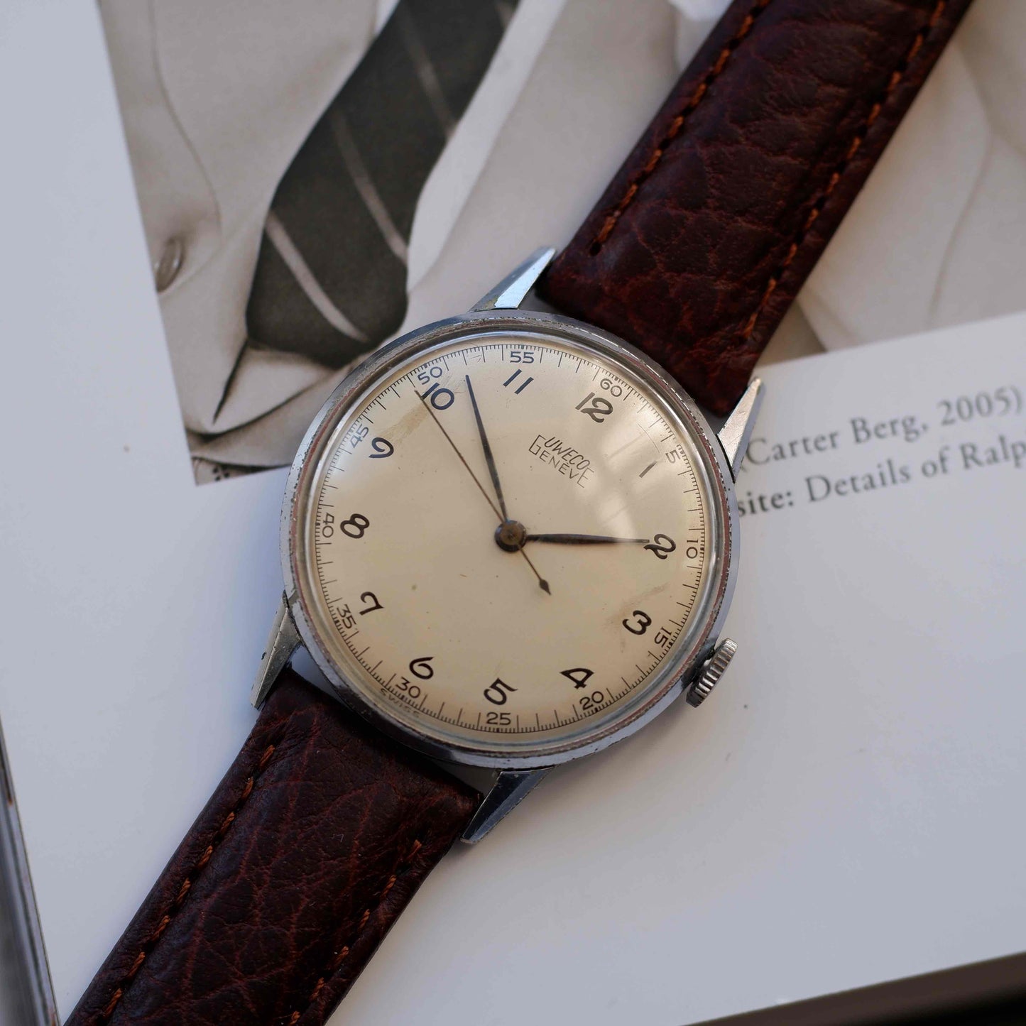 Uweco Geneve Watch By Universal Geneve 40s Mechanical Ivory Dial