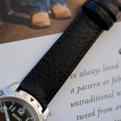Vintage Seiko Diver Watch Date 80s Black Structured Dial Quartz