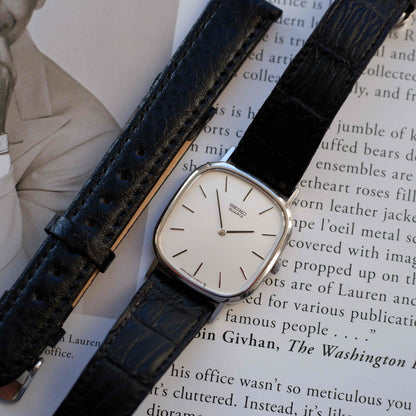 Vintage Seiko Tank Minimalist White Dial Two-Hand 70s