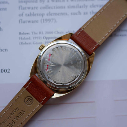 Vintage Longines Gold Tone Date Watch Champagne Dial 70s