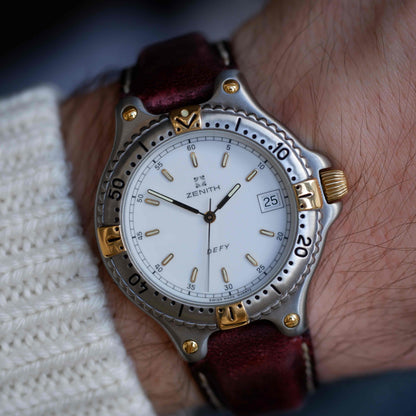 Vintage Zenith Defy Golden White Dial Two-Tone Quartz from the 90s - NOS