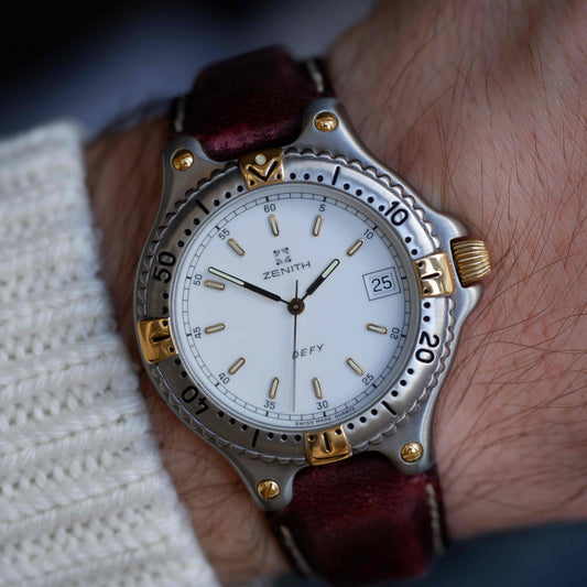 Vintage Zenith Defy Golden White Dial Two-Tone Quartz from the 90s - NOS