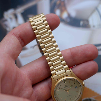 Vintage Dugena Golden 80s Champagne Dial with Date - NOS