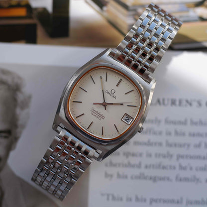 Vintage Omega Constellation Cal.1333 Chronometer White Dial Quartz 80s MINT