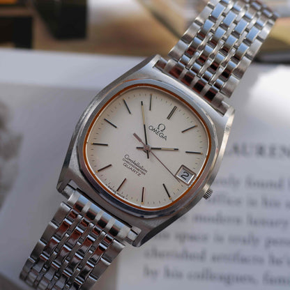 Vintage Omega Constellation Cal.1333 Chronometer White Dial Quartz 80s MINT
