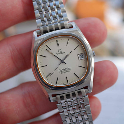 Vintage Omega Constellation Cal.1333 Chronometer White Dial Quartz 80s MINT