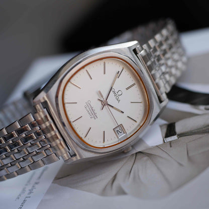 Vintage Omega Constellation Cal.1333 Chronometer White Dial Quartz 80s MINT