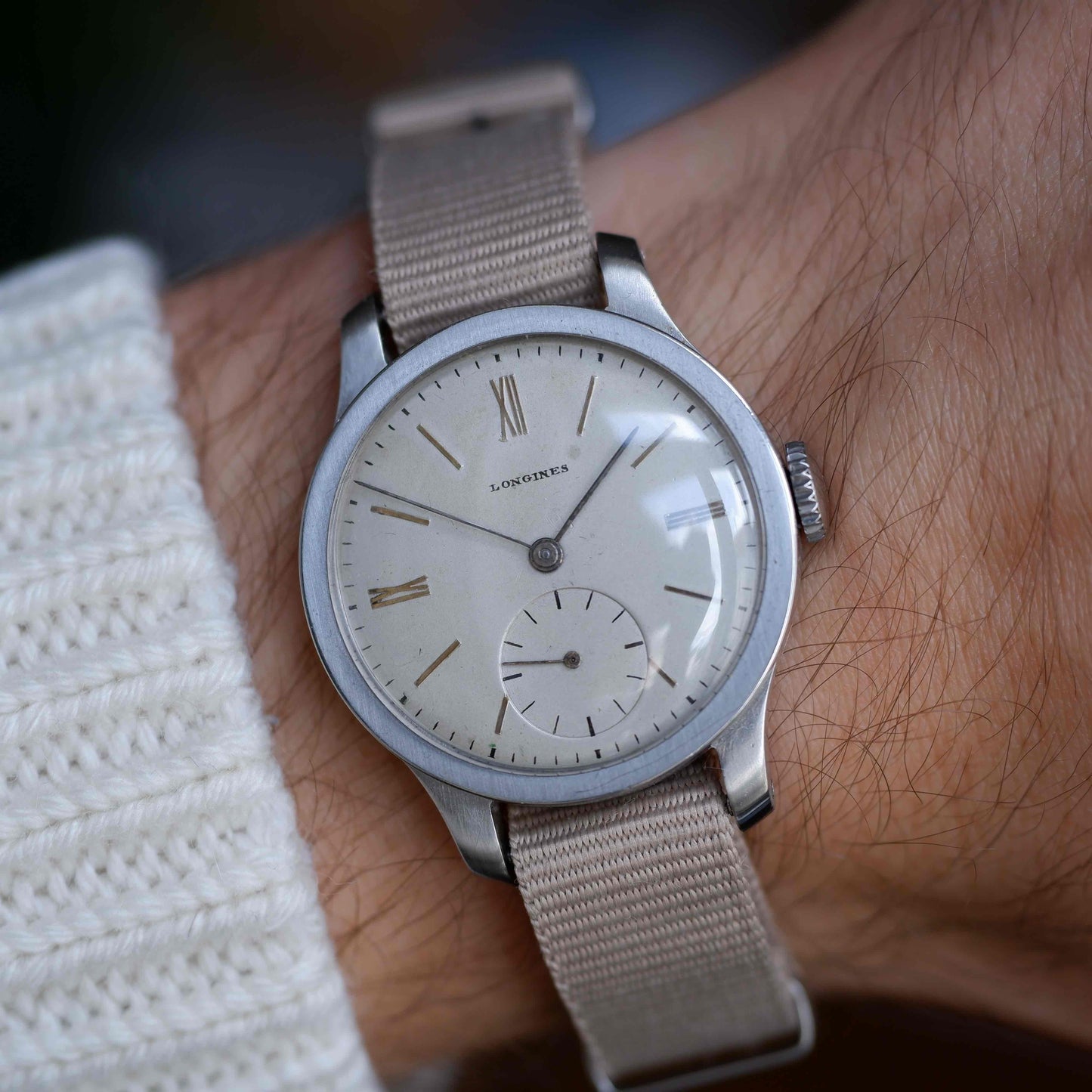 Vintage Longines 1945 Cal. 12.68N Calatrava Style Creamy Roman Dial